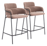 Marcel Counter Stool - Set of 2 Brown 109666 Zuo Modern