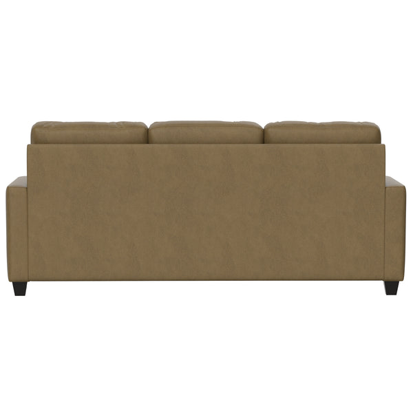English Elm Wallace & Bay - Brown 2-Piece Sofa with Chaise - Tan Fabric Sectional, Tapered Feet, USB Console & Cup Holders B361P384484