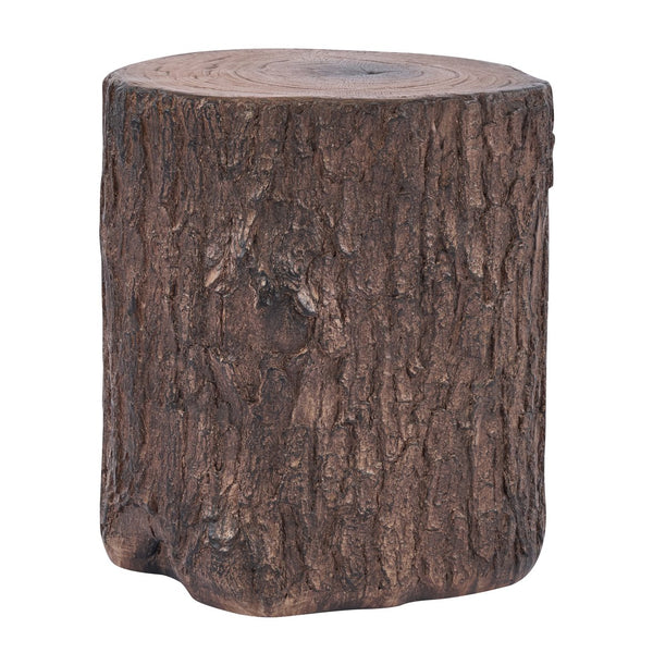 English Elm Tree Stump Mgo Accent Table Realistic Bark Texture Indoor Outdoor Rustic Side N776P372341W