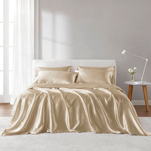 English Elm Satin Luxury Sheet Set King - Silky Smooth, Wrinkle-Resistant Bedding For Ultimate Comfort & Style B035P294205-GIGA