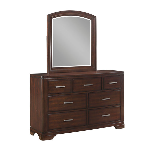 English Elm Modern 7 Drawer Birch Dresser with Chrome Pulls Transitional Bedroom Storage Cherry B011P469531