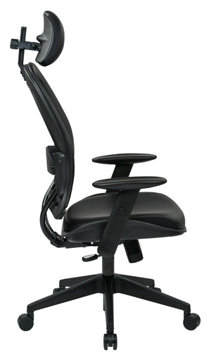 OSP Home Furnishings Professional Air Grid Ergonomic Office Chair with Lumbar Support and Bonded Leather Seat 57906E