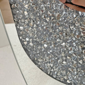 English Elm 35.82"u-shaped Tall Glass Floor Vase with Crystal Diamond Mosaic Silver Mirror Finish W3836P379832