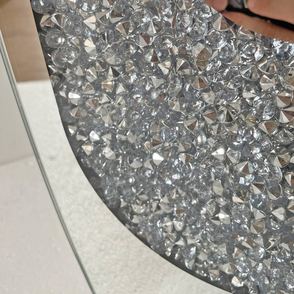 English Elm 35.82"u-shaped Tall Glass Floor Vase with Crystal Diamond Mosaic Silver Mirror Finish W3836P379832