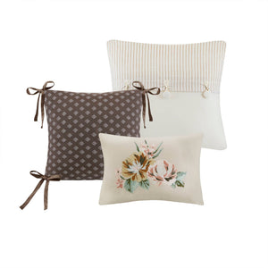 English Elm 7-piece King Reversible Floral Comforter Set Earthy Cotton Blend Bohemian Bedroom B035P440210