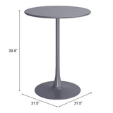 Soleil Bar Table Gray 704034 Zuo Modern