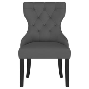 English Elm 1pc Modern Tufted Wingback Dining Chair with Curved Barrel Back, Nailhead Trim, Plush Upholstery Comfort Black,Gray 28.74 L x 27.95 W x 25.2 H B011P301372