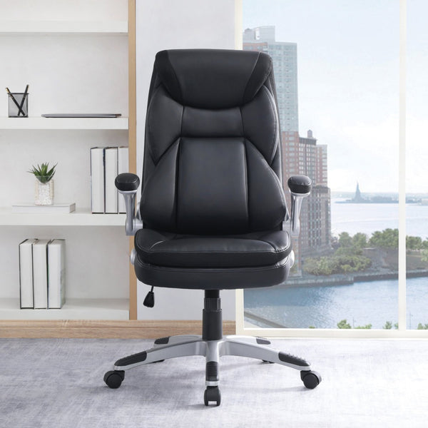 OSP Home Furnishings Exec Bonded Leather Office Chair with Lumbar Support Padded Arms and Ergonomic Tilt ECH17056-EC3