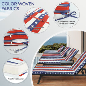 English Elm 2PCS 75in Chaise Lounge Cushion Set for Patio – High Resilience Foam, Durable Comfort, Indoor/Outdoor W419P295394