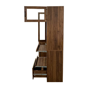 English Elm Kitchen Farmhouse Pantry Cabinet Tall Freestanding Three Door Pull Out Organizer W331S00208