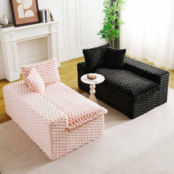 English Elm Luxury Color-Block Turtle Velvet Multifunctional Sofa - Cozy, Stylish Living Room Furniture For Any Space W3371S00051