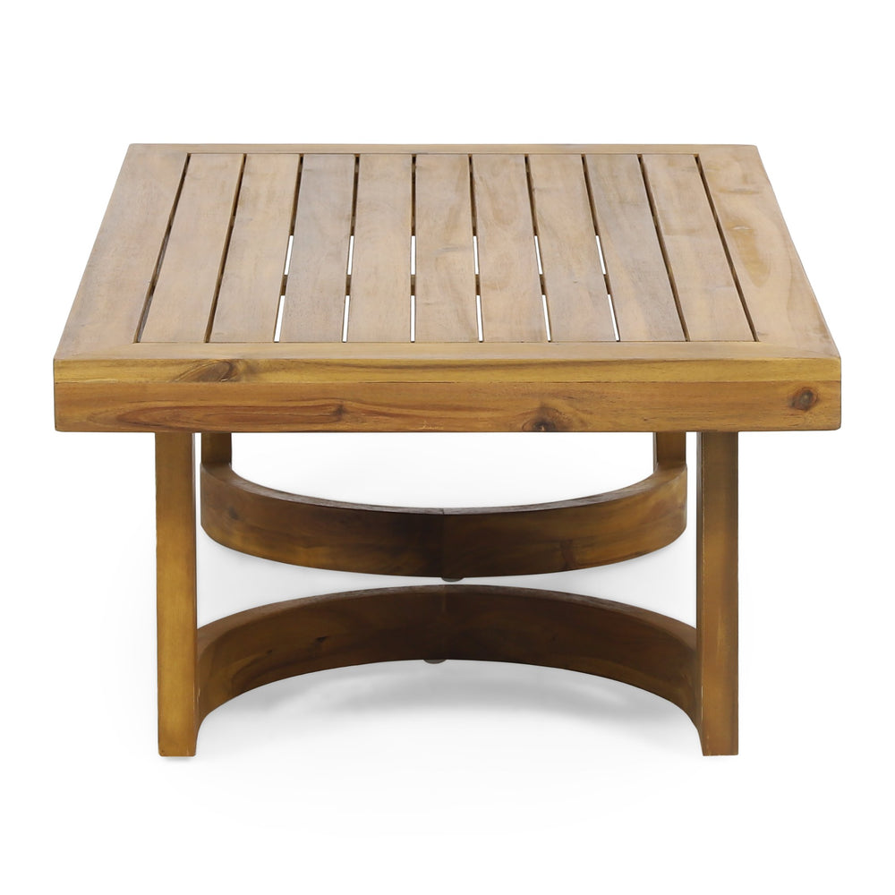 English Elm Christopher Knight Home® - Outdoor Acacia Wood Loveseat & Coffee Table Set with Teak Top, Beige Cushions, Durable Patio Duo 70457.00BGE