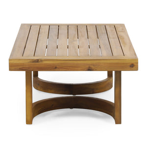 English Elm Christopher Knight Home® - Outdoor Acacia Wood Loveseat & Coffee Table Set with Teak Top, Beige Cushions, Durable Patio Duo 70457.00BGE