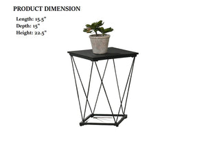 English Elm Contemporary 3-Piece Table Set With Angular Metal Base – Sleek Black Finish For Modern Living Spaces B2741P391802