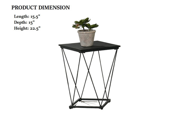 English Elm Contemporary 3-Piece Table Set With Angular Metal Base – Sleek Black Finish For Modern Living Spaces B2741P391802