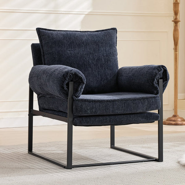 English Elm Adjustable ergonomic recliner chair with 6-position 90°–180° support for lumbar comfort and versatile use Dark Blue W2311P357156