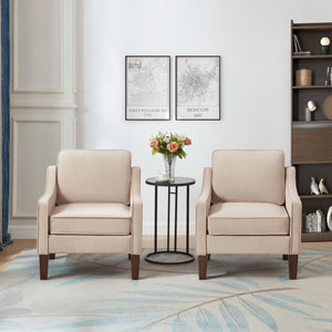 English Elm Modern Velvet Accent Chair Solid Wood Legs Scooped Arms Single Seat Lounge Seating W2186P143467