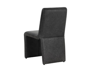 Sunpan CASCATA Dining Chair - Luxurious Marseille Black Leather with Sculptural Design for Comfort & Style 111293