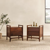 22" Angle-Face 2-Drawer Nightstand - Set of 2 Walnut OSWB4CWT-2PK Walker Edison