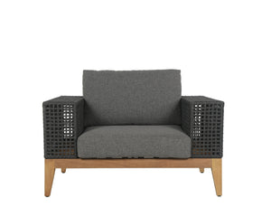 Sunpan Salerno Outdoor Armchair - Sophisticated Teak Wood Design with Weather-Resistant Fabric for Relaxation Gracebay Grey