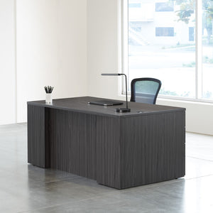 OSP Home Furnishings Napa Executive Double Pedestal Desk with Spacious Work Surface for Home or Office Use Slate Grey NAPSGW-TYP202