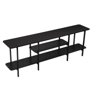 English Elm Celine 71" Console Table with 3 Shelves for TVs up to 60" – Sturdy MDF Top & Steel Legs, Stylish Display Solution Black B365P397668