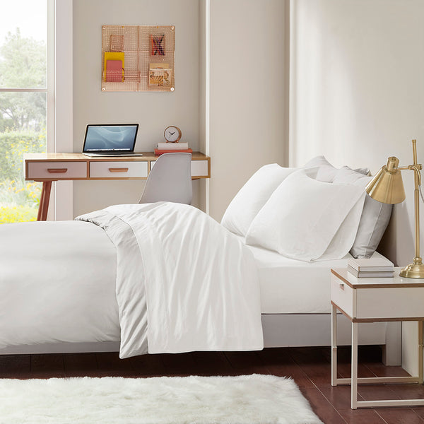 JLA Home Intelligent Design - All Season Sheet Set—Jersey Knit Cotton Blend, Breathable Year-Round Comfort, Fits Mattresses to 16" ID20-687