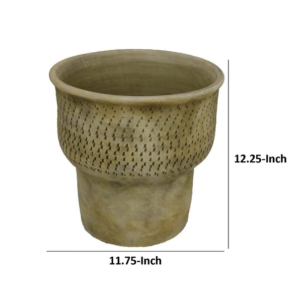 English Elm Kier Antique Gray Terracotta Planter Weathered Rustic Indoor Outdoor Patio Decor B056P417023