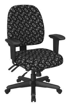 OSP Home Furnishings Ergonomics Chair Adjustable Lumbar Support Seat for Productive Home Office Comfort Domino 43808-K107