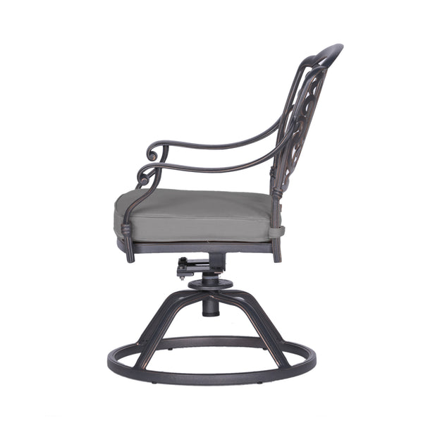 English Elm Cast Aluminum Dining Armchair Set Of 2 - Elegant, Weather-Resistant Chairs With Plush Cushions B010P278358