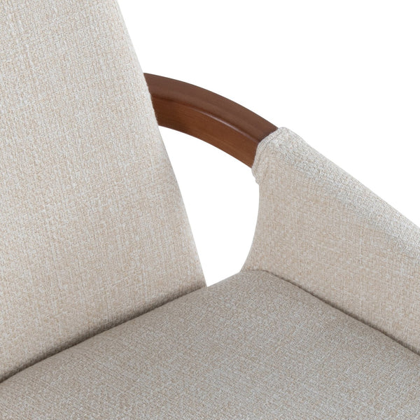 English Elm Dining/accent Chair Solid Wood Tapered Legs Cream Upholstery Mid-century Modern Seating B202P471304