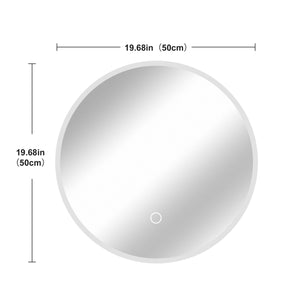 English Elm Round Led Wall Mirror with Dimming Touch Control for Bathroom Vanity or Bedroom W2071P313051