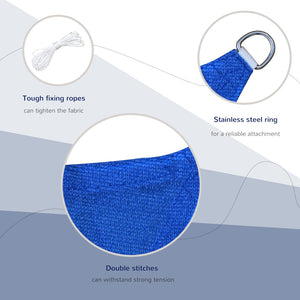 English Elm Outsunny 24' X 24' Uv-Blocking Sun Shade Sail Canopy For Patios, Decks, Gardens, And Pools, Blue W2225P174221-GIGA