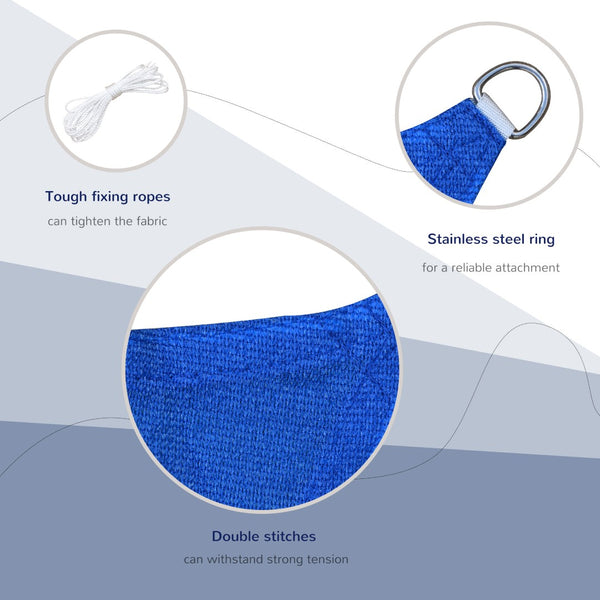 English Elm Outsunny 24' X 24' Uv-Blocking Sun Shade Sail Canopy For Patios, Decks, Gardens, And Pools, Blue W2225P174221-GIGA