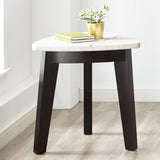 English Elm Steve Silver - Francis - White Marble Top End Table - White