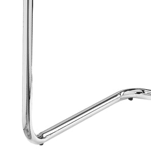 English Elm White Sleek Faux Leather Side Chair Set with Padded Seats and Chrome Sled Base for Dining Rooms White+Silver B062P182765