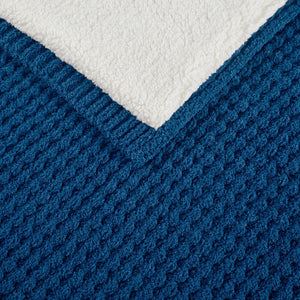 JLA Home Madison Park - Waffle Chenille Throw with Sherpa Reverse, 50"x60" Plush Dual-Texture Throw for Warmth & Style MP50-8269