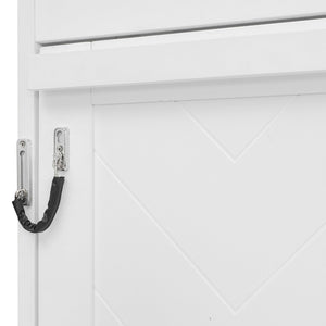 English Elm Queen Size Murphy Bed With Stylish Chevron Stripes, Ample Storage, And Space-Saving Design N820S00061K-GIGA