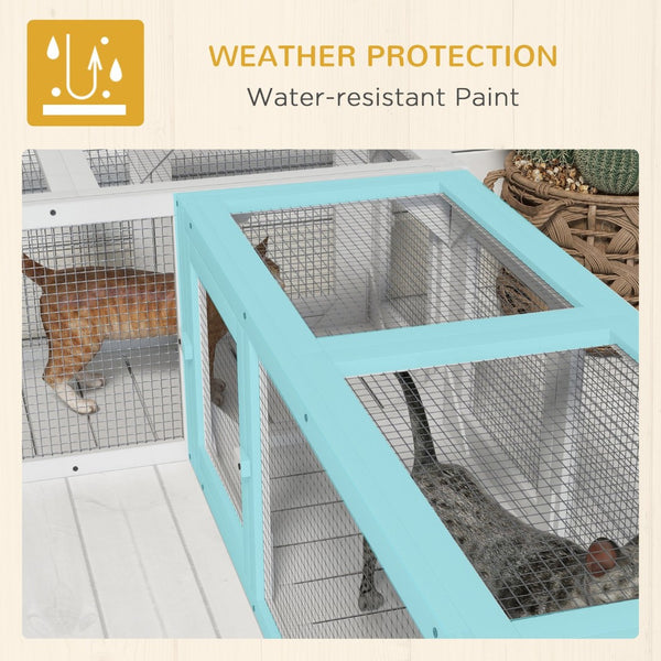 English Elm Pawhut Wooden Cat Tunnel 98" - Modular Design With 8 Doors For Indoor & Outdoor Play, Safe & Stylish W2225P200584-GIGA