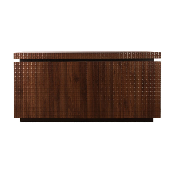 English Elm Sideboard Modern 4-Door Buffet Cabinet with Spacious Top and Enclosed Storage, Durable 66" Long Finish Antique brown W2263P353791