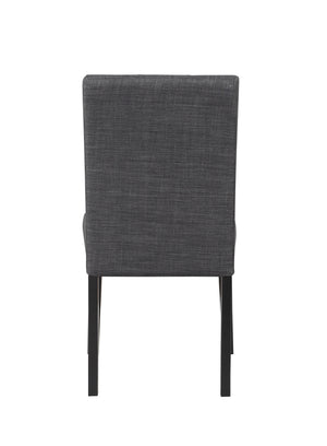 English Elm Kusa 5PC Dining Set with Engineered Stone Marble Top, Black Linen Chairs, Durable Bentwood Frame B2726P250499