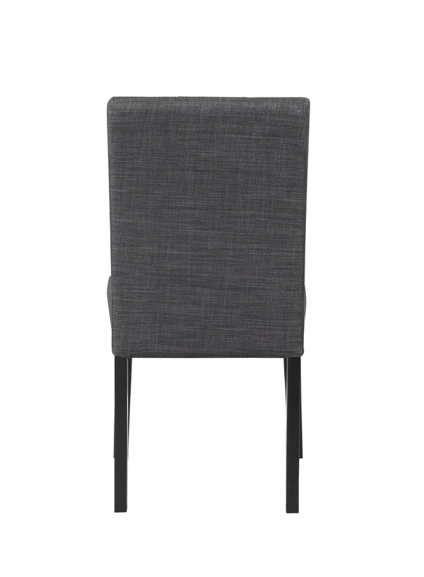 English Elm Kusa 5PC Dining Set with Engineered Stone Marble Top, Black Linen Chairs, Durable Bentwood Frame B2726P250499