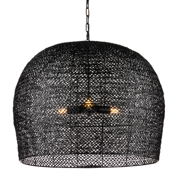 Piero Black Chandelier - Elegant Satin Finish, Textured Iron Design for Bohemian Home Décor Style