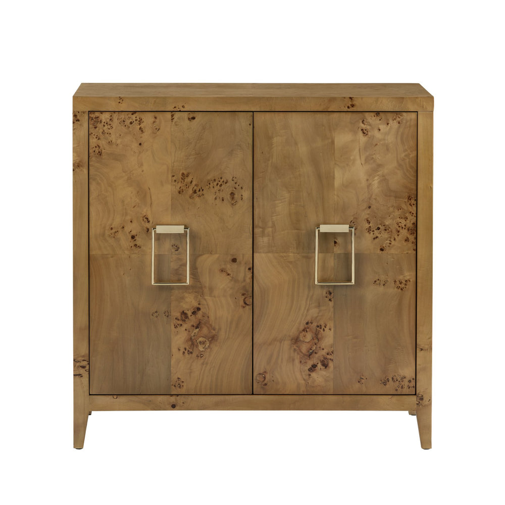 Crestview Collection Transitional Mappa Burl Wood Cabinet - Elegant Storage Solution With Gold Handles For Modern Spaces Brown Solid Wood Cvfdr1168