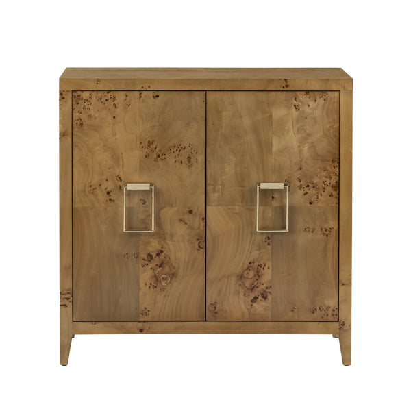 Crestview Collection Transitional Mappa Burl Wood Cabinet - Elegant Storage Solution With Gold Handles For Modern Spaces Brown Solid Wood Cvfdr1168