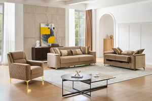 English Elm Lisa 3 Piece Living Room Sofa Set Copper Upholstery Birch Frame Gold Steel Legs B009S02226