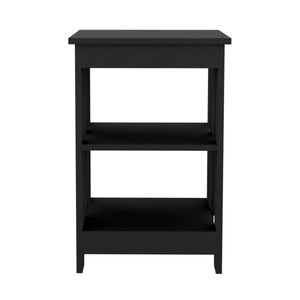English Elm Taylor 3-Tier End Table with Ample Storage, Space-Saving Nightstand Sofa Side Table in Black B200P188839