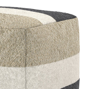 English Elm Claudette Woven Square Pouf Boho Global Pattern Footrest Accent for Living Rooms B136P427587