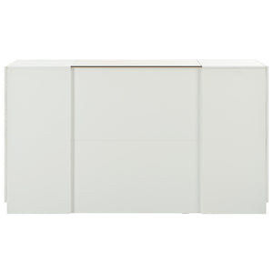 English Elm Modern Luxury Island Vanity Dresser with Brown Glass Top, 6 Drawers, Display Shelves & Jewelry Tray for Bedroom Walk-In Closet Stylish Storage BS325564AAK