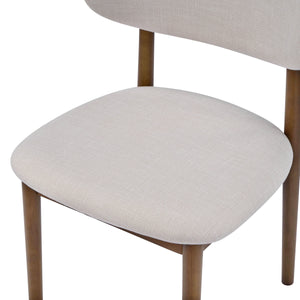 English Elm Christopher Knight Home® - Modern Walnut Side Chair Set Of 2: Beige Upholstery, Solid Wood Frame & Foam Cushion For Comfort N768P331579W